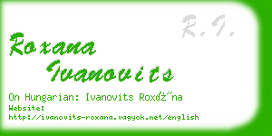 roxana ivanovits business card